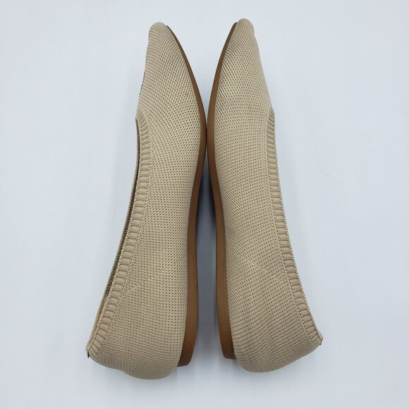 VIVAIA Flamingo Pointed Toe Flats 41.5 Womens Ballet Toe Slip On Almond Tan - Picture 7 of 9